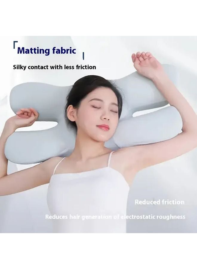 Sky Blue Memory Foam Pillow Butterfly Design Neck Support for Side Sleepers - Image 5
